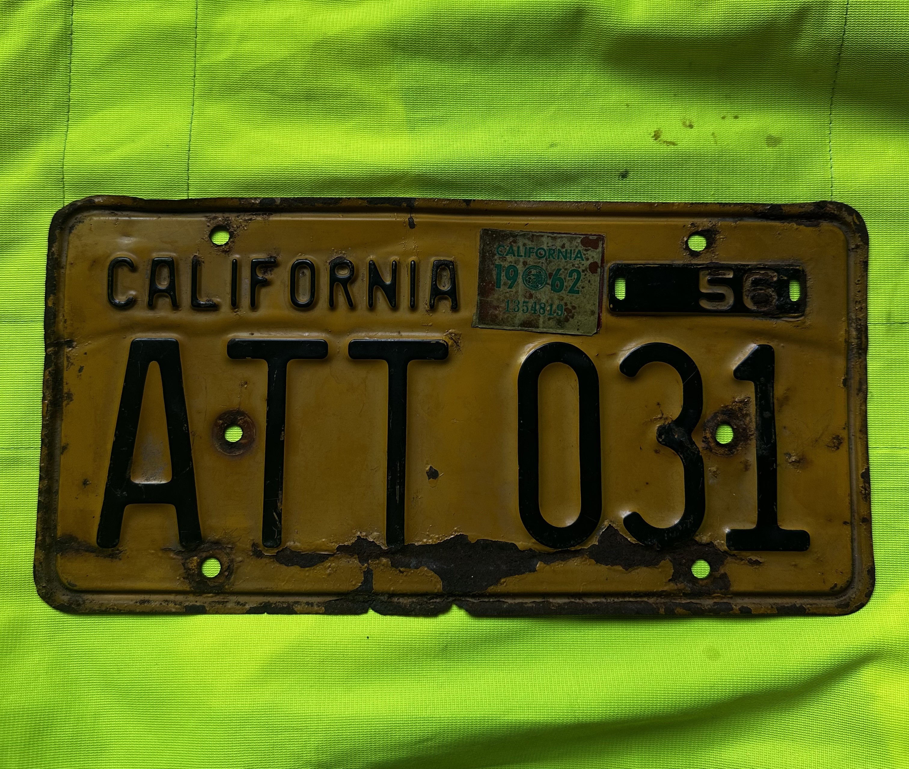 Vintage California License Plate