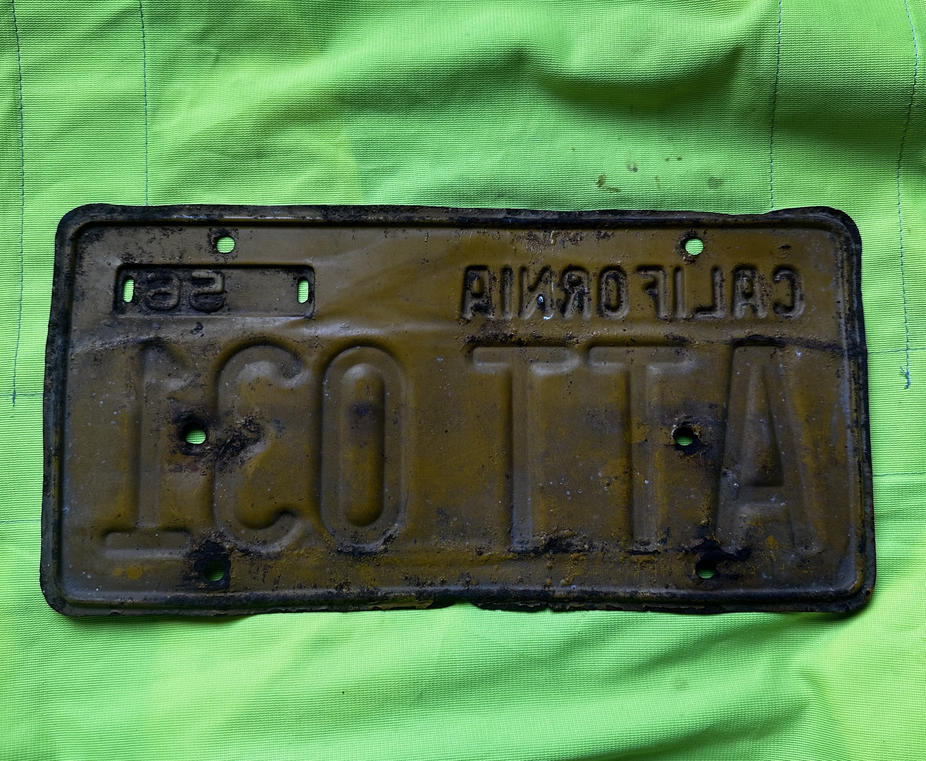 Vintage California License Plate