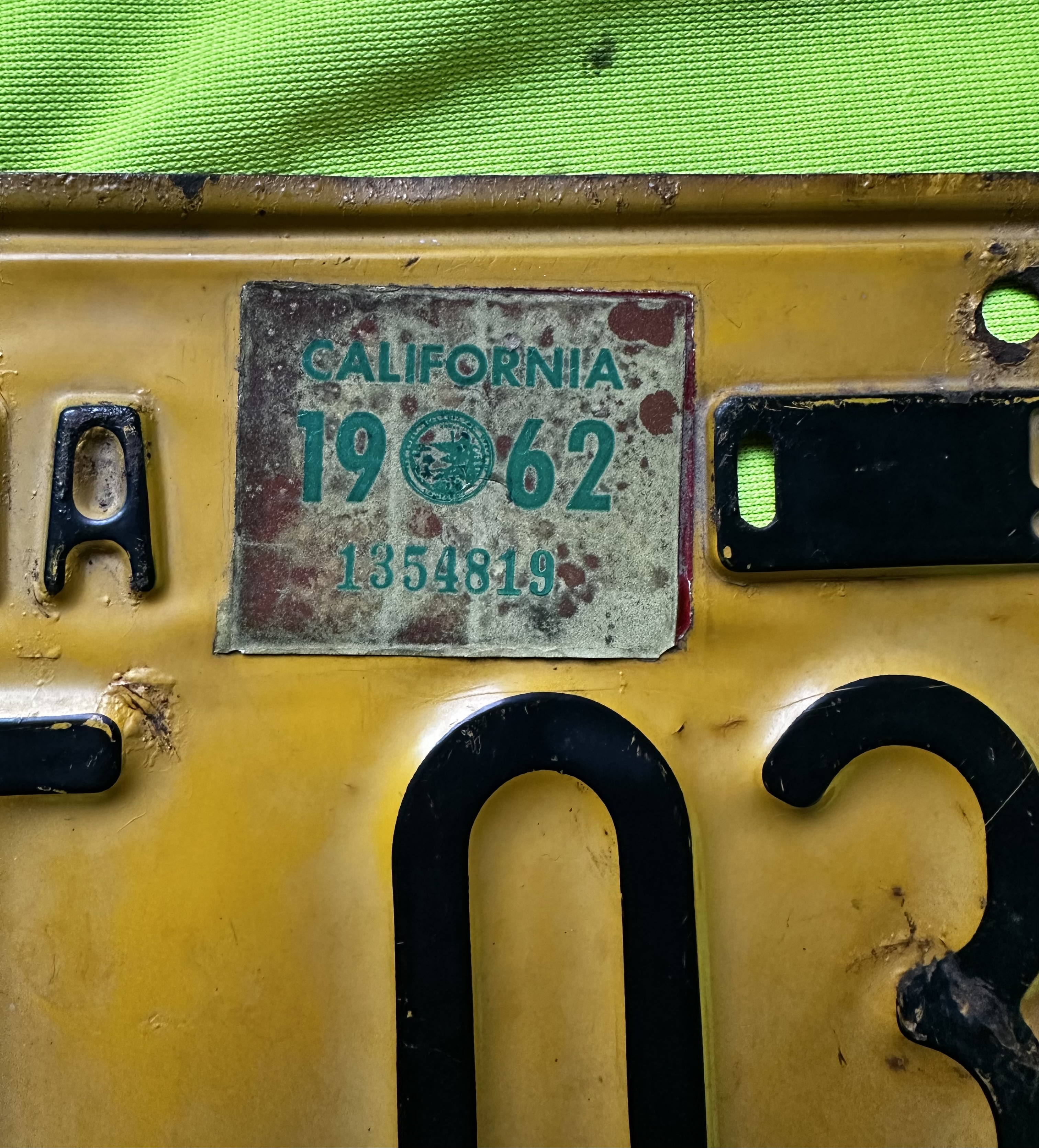 Vintage California License Plate