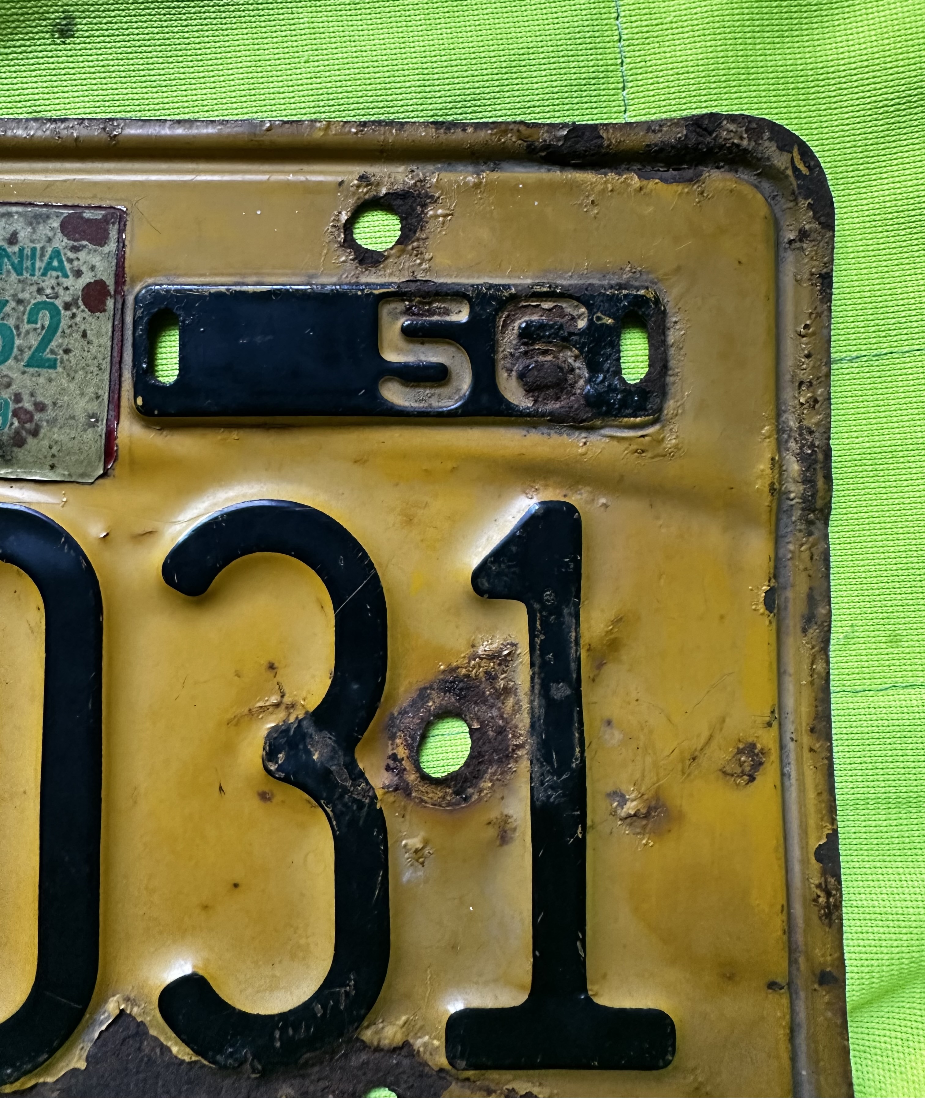 Vintage California License Plate